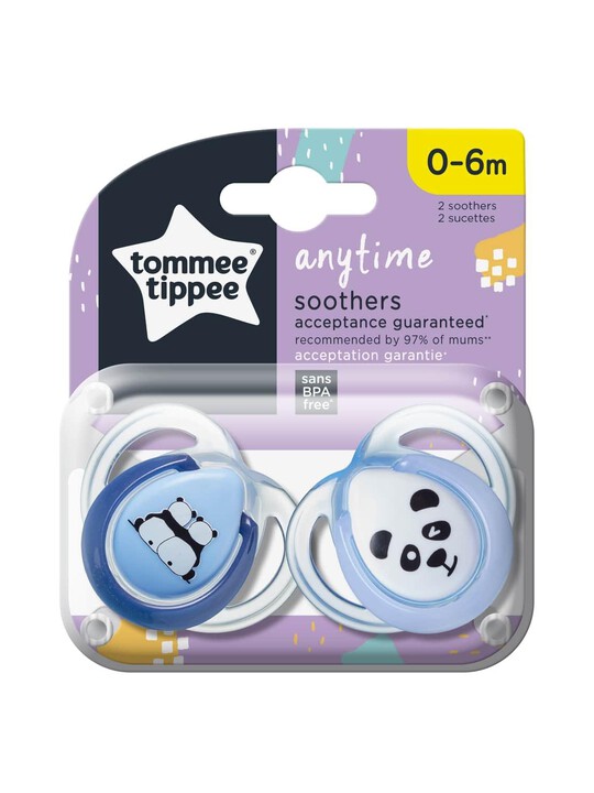 Tommee Tippee Closer to Nature Any Time Soothers 0-6 months (2 Pack) - White image number 1